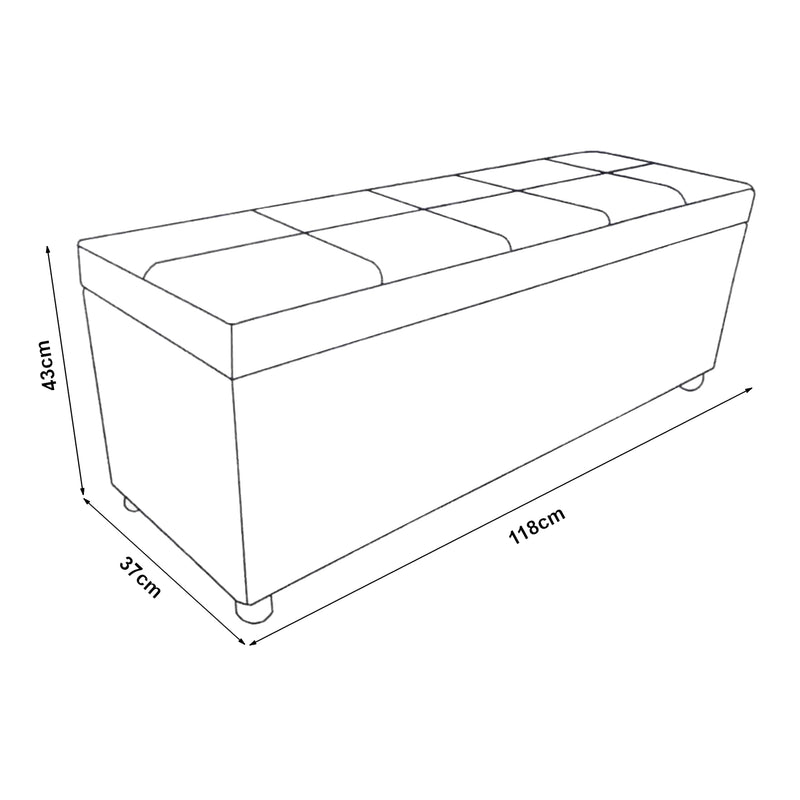 Målskitse Bryst Bukit 118x37x43 cm imiteret læder [en.casa]