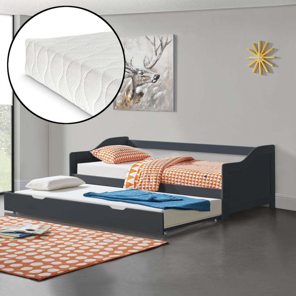 Tandemseng 90x200 cm med 2 madrasser en.casa - premiumXL