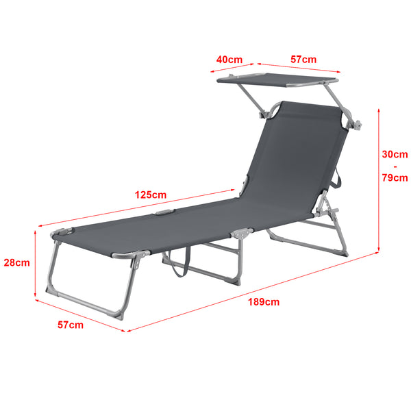 Getaria solseng 189x57x28cm i forskellige farver en.casa