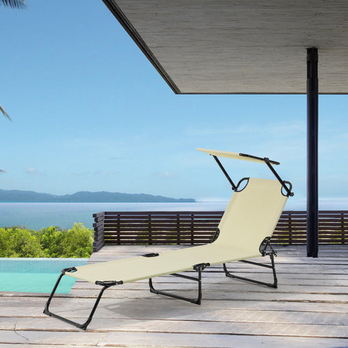 [casa.pro]® Solseng med tag - sammenfoldelig - 187x53x27cm - i forskellige farver