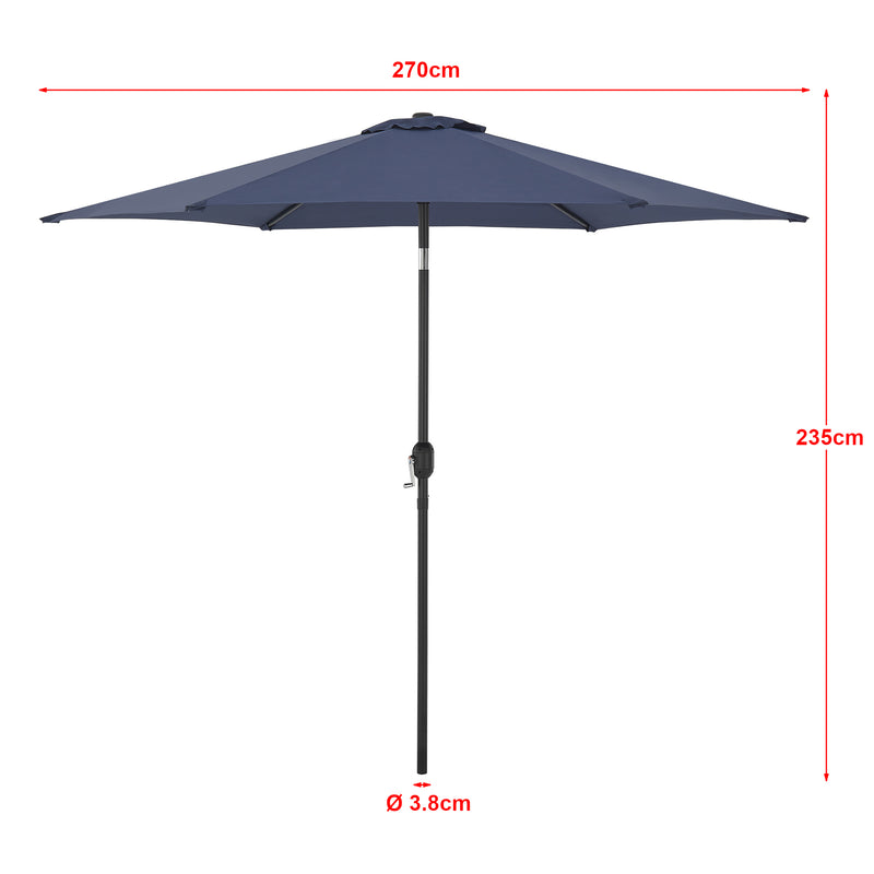 Målskitse Parasol Altino 270x235 cm stål [casa.pro] select model