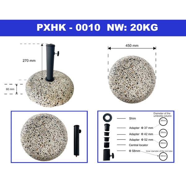 Parasolfod Bitritto beton Ø45x6 cm [casa.pro]