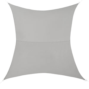 [en.casa]® Soltag - vandafvisende - firkantet - 3m x 5m lysegrå