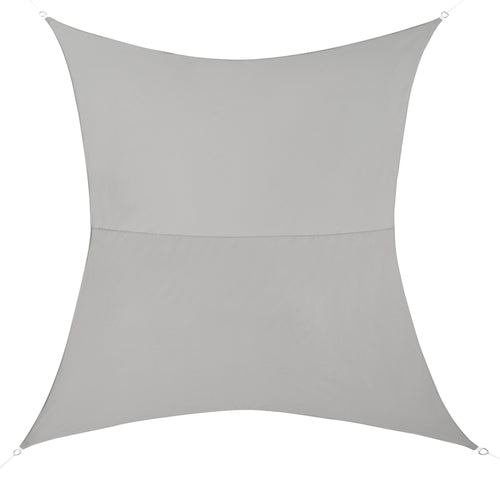 [en.casa]® Soltag - vandafvisende - firkantet - 3m x 5m lysegrå