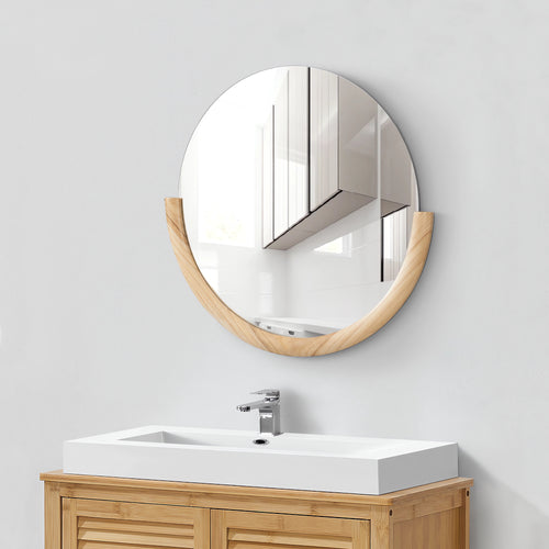 Vægspejl Atri rund natur med ramme 61x64cm [en.casa].