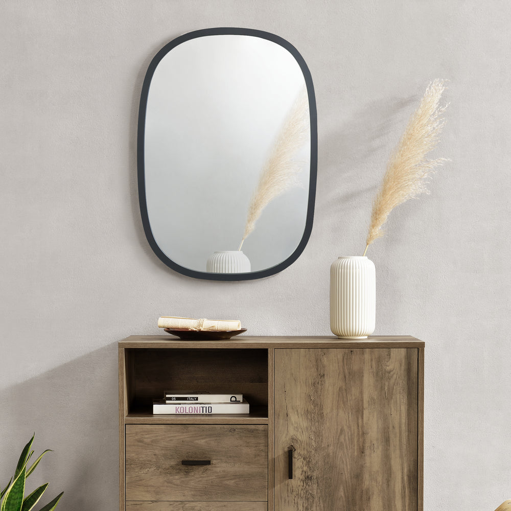 Vægspejl Copertino 70x50 cm Sort, mat [en.casa] - premiumXL
