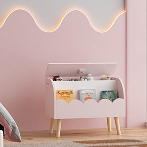 Legetøjskasse Vestnes 60x30x44 cm Cotton Candy/Hvid [en.casa] - premiumXL