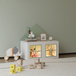 Legetøjskasse Vipsali 56x60x33 cm Mintgrøn/Hvid [en.casa] - premiumXL