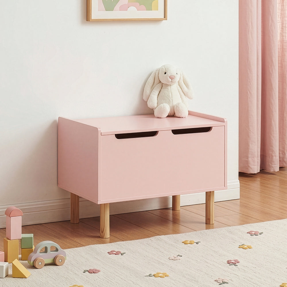 Legetøjskasse Virer 60x40x45 cm Rosa [en.casa]