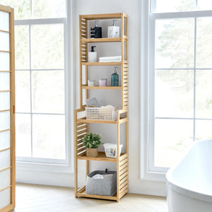 Reol Forssa 165 x 42 x 28 cm bambus natur [en.casa] - premiumXL