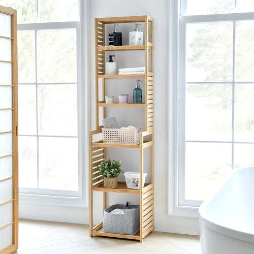 Reol Forssa 165 x 42 x 28 cm bambus natur [en.casa] - premiumXL