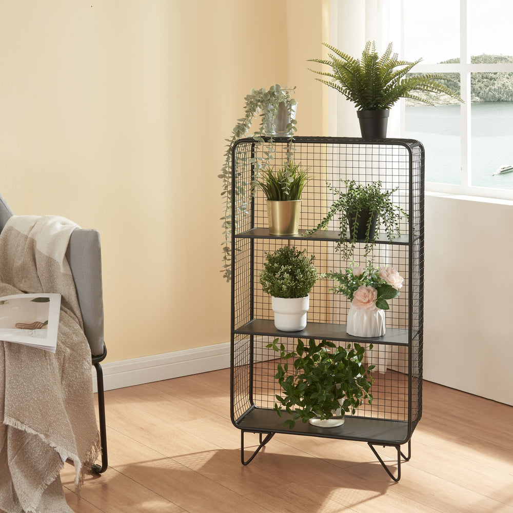 Stående hylde Volda metal 90x50x19 cm [en.casa].