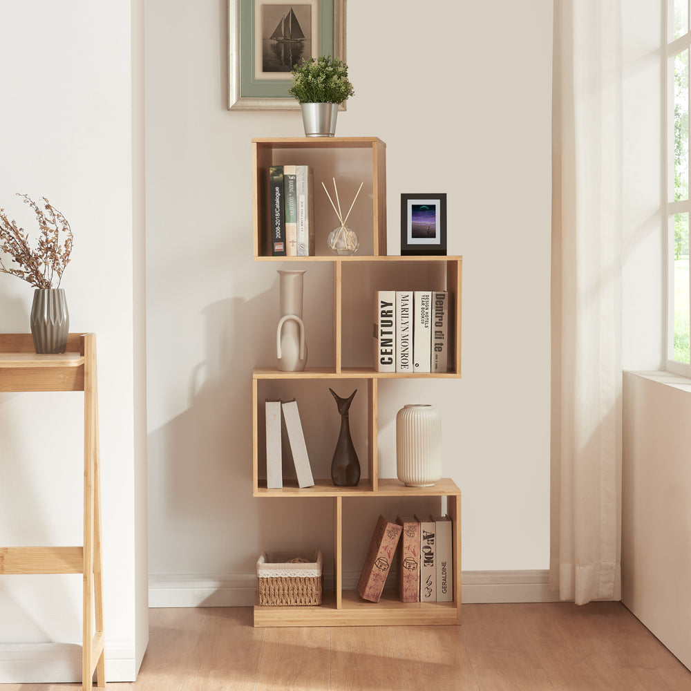 Bogreol Gullspång bambus 130x55x30cm natur [en.casa] - premiumXL