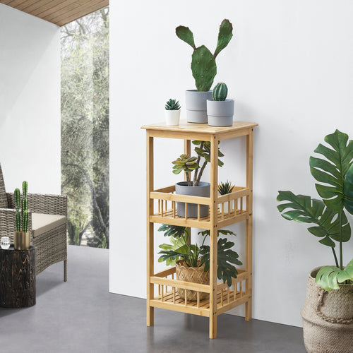 Reol Pyhäjärvi bambus 79x33x33 cm natur [en.casa] - premiumXL