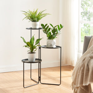 Ostre plantestativ med 3 metalhylder [en.casa].