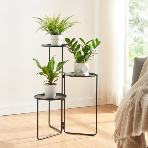 Ostre plantestativ med 3 metalhylder [en.casa].