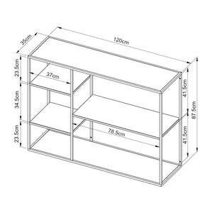 Isojoki reol 120x35x87,5 cm metal [en.casa].