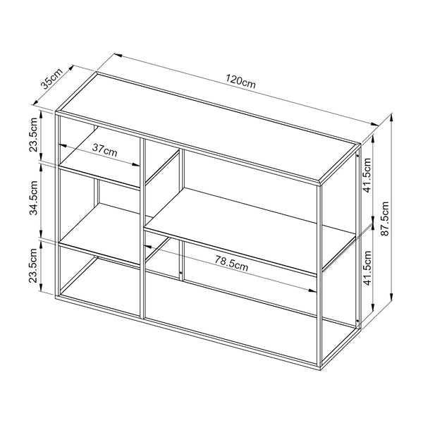 Isojoki reol 120x35x87,5 cm metal [en.casa].
