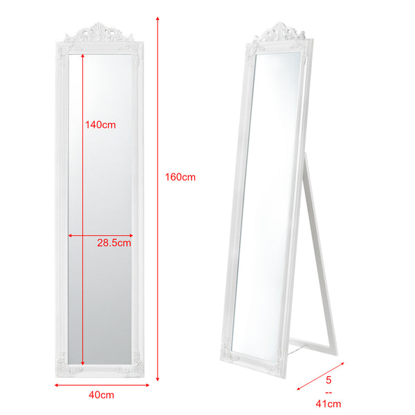  [en.casa] Gulvspejl Arezzo i fuld længde spejl-160x40 cm-eukapyptus-tilt-bar-i forskellige farver 