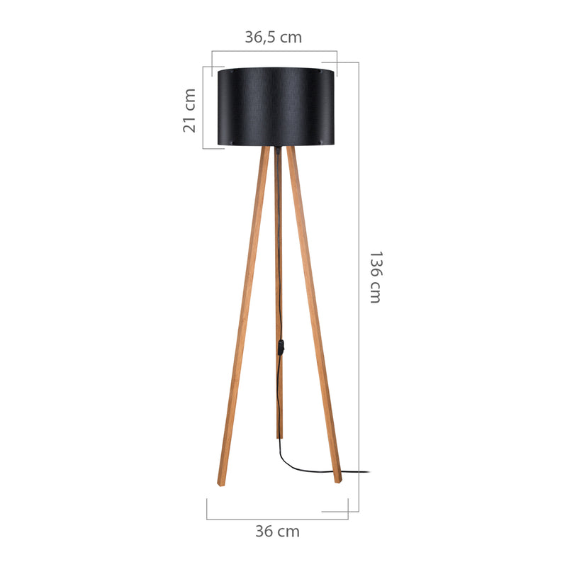 Målskitse Gulvlampe Keynes E27 i forskellige farver [lux.pro].