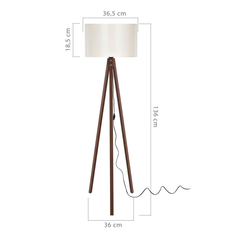 Målskitse Rochester E27 gulvlampe i forskellige farver [lux.pro].