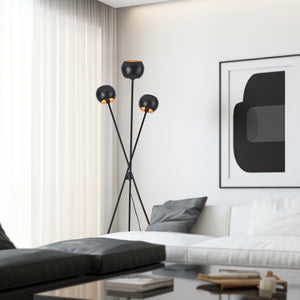 Gulvlampe Nykvarn 3 - flamme Sort / Guld farve [lux.pro] - premiumXL