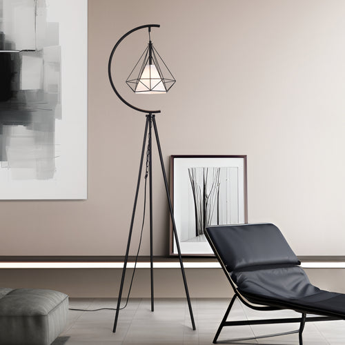 Gulvlampe Austell metal 171cm sort/hvid [lux.pro] - premiumXL