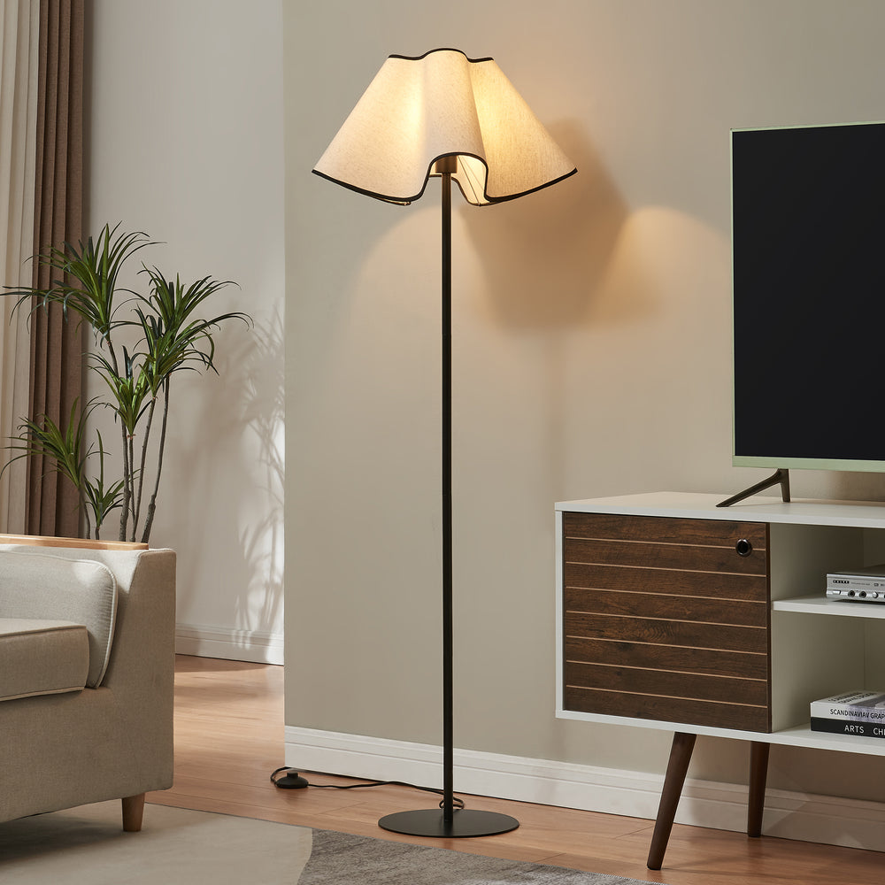 Gulvlampe Ashton 153cm Sort/Hvid [lux.pro] - premiumXL