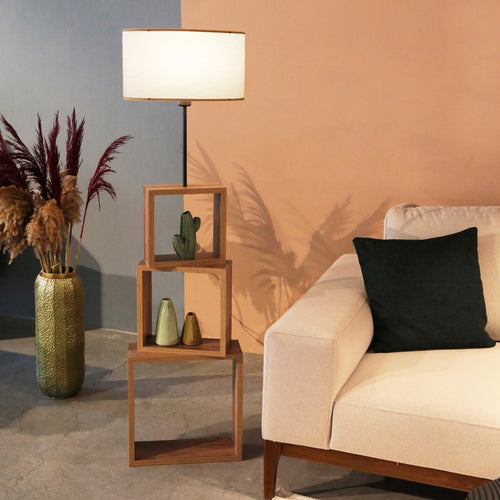Gulvlampe Mansfield med opbevaringshylder [lux.pro] - premiumXL