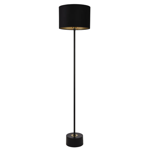 [lux.pro] Gulvlampe Apeldoorn - 1xE27, max. 60W - 157x35cm - sort / kobber - metal / flannel