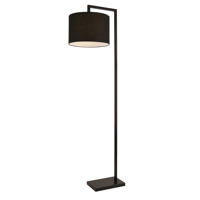 Målskitse [lux.pro] Gulvlampe Düsseldorf - 1xE27, max.60W - metal - tekstil - sort