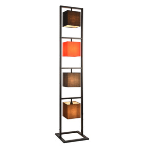 [lux.pro]® Gulvlampe Tavira - 4xE14m - max40W - 4 lampeskærme i forskellige farver - tekstil - metal