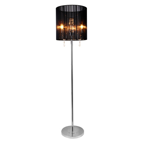 [lux.pro]® Standerlamper - Fabrica 3xE14 - 42W - krom , sort