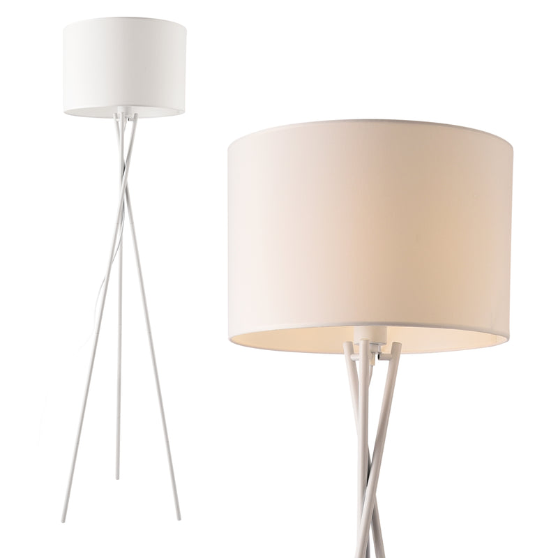 Målskitse [lux.pro]® Gulvlampe Grenoble - 1xE27, max.60W - 154xØ38cm  - linned - metal - i forskellige farver