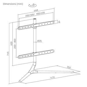 TV-bord Ystad 76,5x97x35cm [pro.tec].