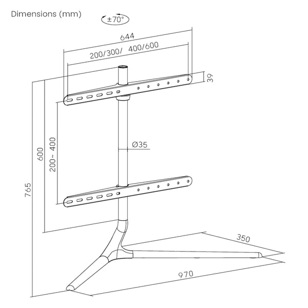 TV-bord Ystad 76,5x97x35cm [pro.tec].