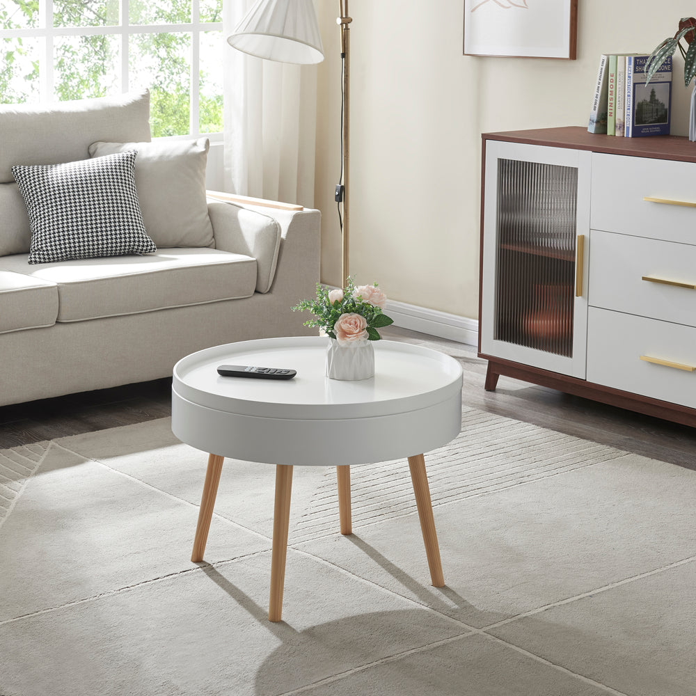 Sofabord Bongard hvid Ø60x45 cm [en.casa]