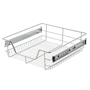 [en.casa] ® Trådkæbe med teleskopiske udtrækningsskinner sæt 2-forkromet metal-sølv-maks. belastning 20 kg-vælg model 