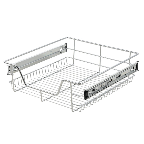 [en.casa] ® Trådkæbe med teleskopiske udtrækningsskinner sæt 2-forkromet metal-sølv-maks. belastning 20 kg-vælg model 