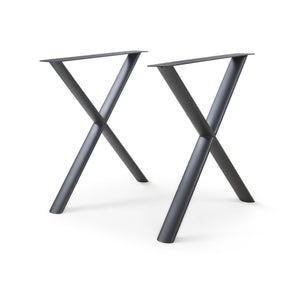 Klixjö bordstel sæt af 2 stål 72x70x10 cm sort [en.casa]
