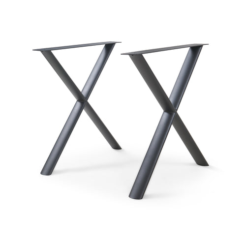 Klixjö bordstel sæt af 2 stål 72x70x10 cm sort [en.casa]