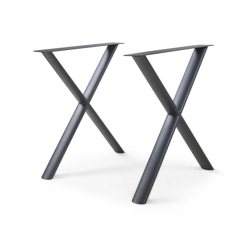Klixjö bordstel sæt af 2 stål 72x70x10 cm sort [en.casa]