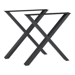 Bordstel 2 stk. sæt Greith Sort [en.casa]