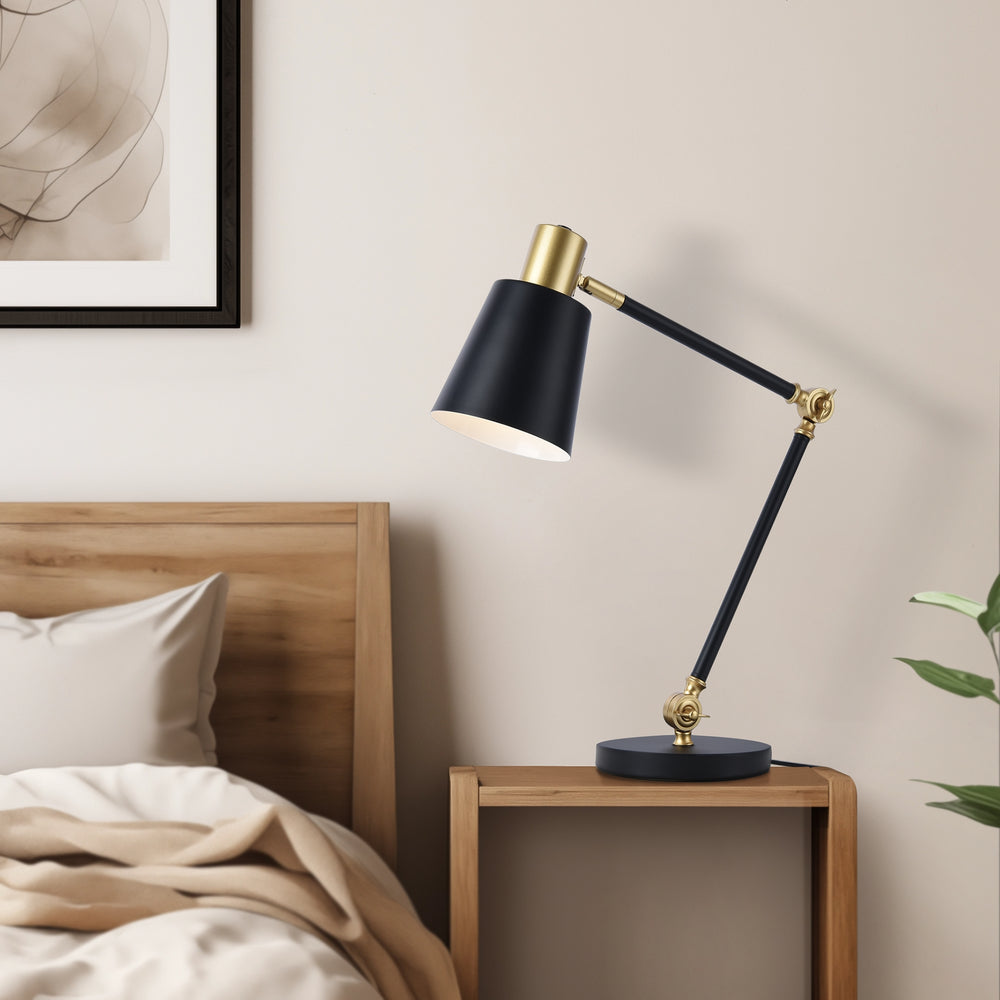 Bordlampe Abergele Sort / Guld farve [lux.pro] - premiumXL