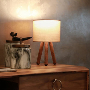 Bordlampe Preston træ 1xE27 sandfarvet [lux.pro] - premiumXL