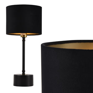 [lux.pro]® Bordlampe Deventer - 1xE14, max40W - 39x18cm - kobber / sort - metal / flannel - i forskellige farver