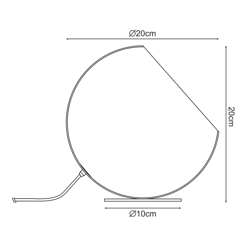 Målskitse Bordlampe Lukkodso 1xE27 Ø20x20 cm metal [lux.pro]