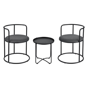 Bord med 2 stole Älvkarleby Black en.casa