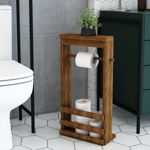 Toiletpapirholder Thyborøn Fyrretræ [en.casa]