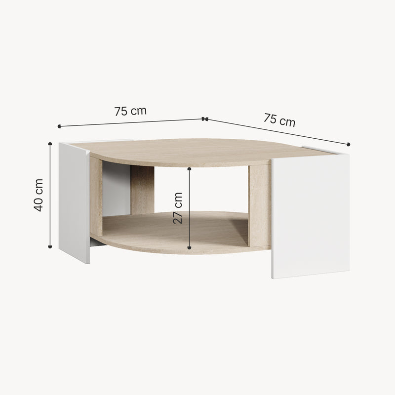 Målskitse Klipsari sofabord 75x75x40 cm [en.casa]